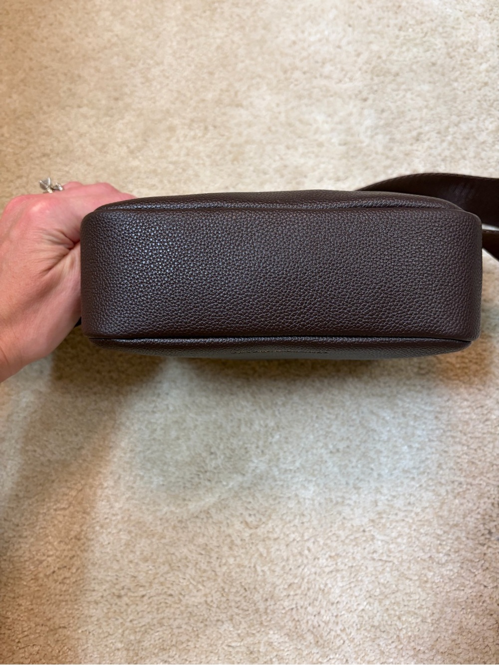 Modern Picnic Chocolate Brown Vegan Leather Belt Bag Fanny Pack Crossbody - Picture 9 of 17